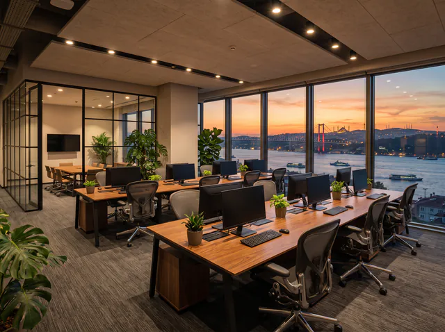 Boğaz manzaralı modern açık ofis